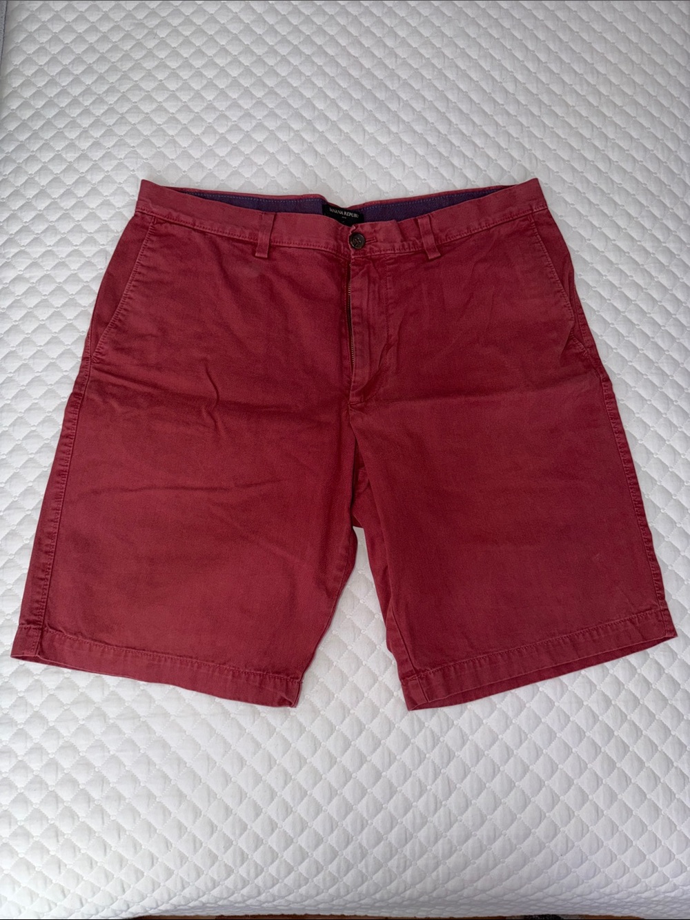 Men's Burgundy Casual Chino Shorts